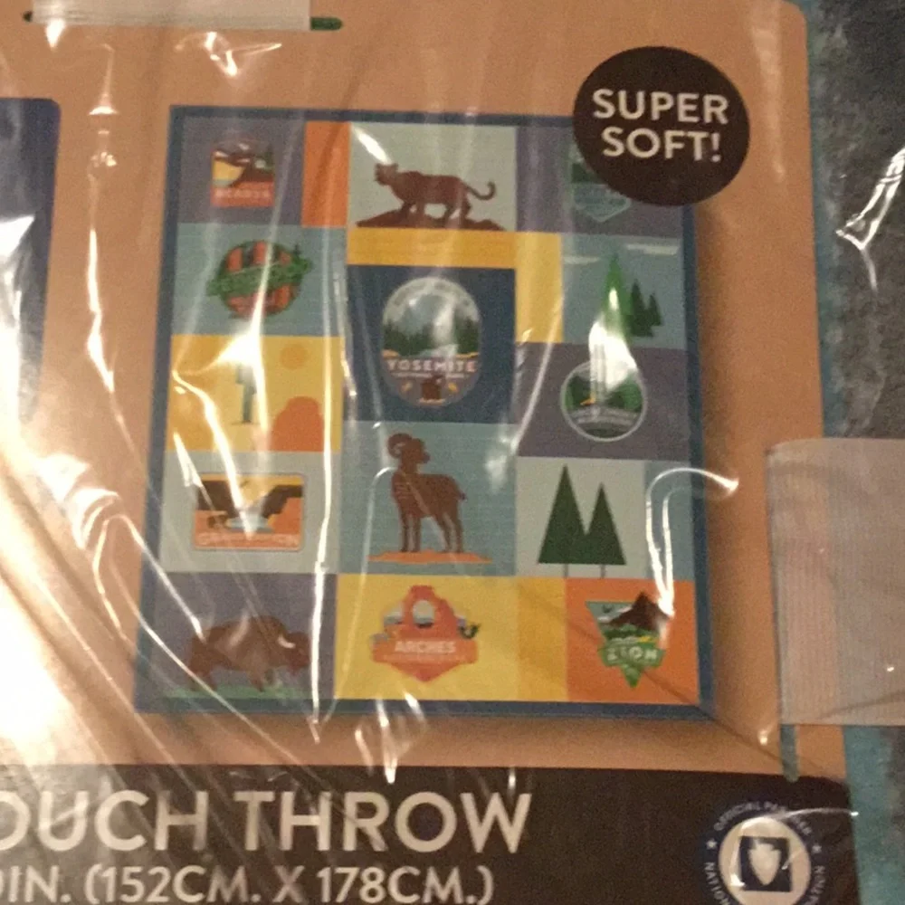 US NATIONAL PARKS silk touch Plush Throw Blanket Travel RV Camping Hiking new